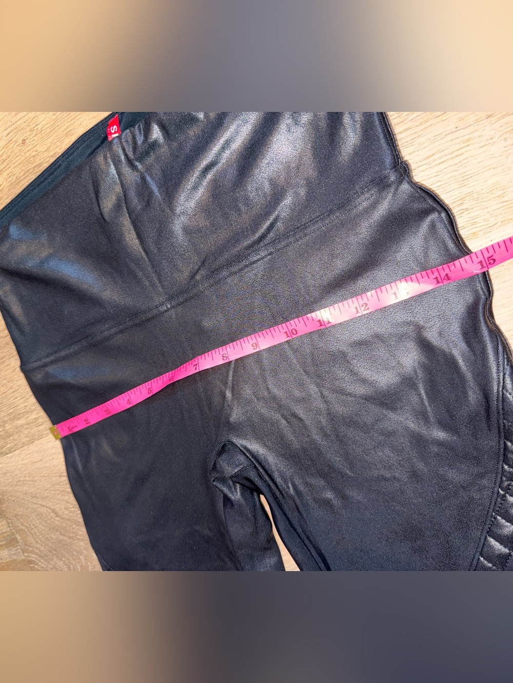 Spanx Faux Leather Black Moto Leggings Size Large - Picture 4 of 7